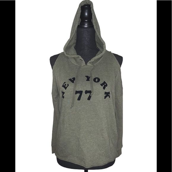 AEO Cold Shoulder Hooded Sweatshirt - Picture 1 of 8